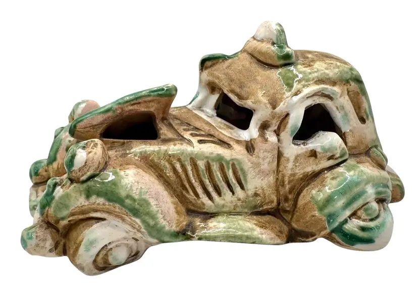Art Pottery Abandoned Junk Vintage Car Figurine Automobile Americana Ceramic 6”