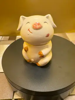 Vintage Rare Mascot Mini Pig Trinket Box