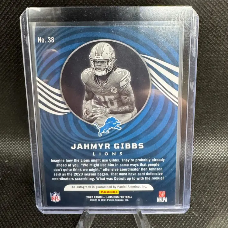 Jahmyr Gibbs 2023 Panini Illusions RC #38 Auto Error Detroit Lions