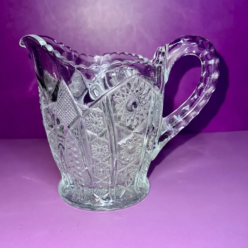 Vintage McKee EAPG Clear Glass Creamer Or Milk Pitcher 5”