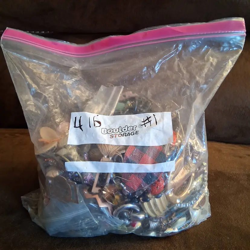 Vintage - Modern 4lb Mixed Lot of Craft Costume Jewelry Beads, Parts, Pieces #1