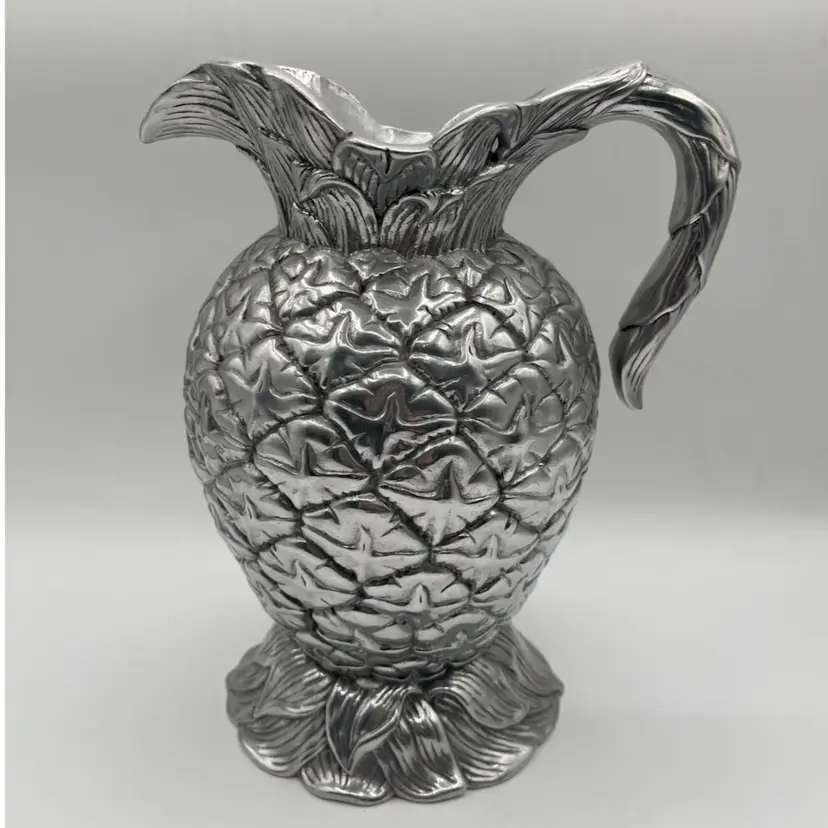 Vintage Arthur Court Pineapple Water Pitcher Aluminum