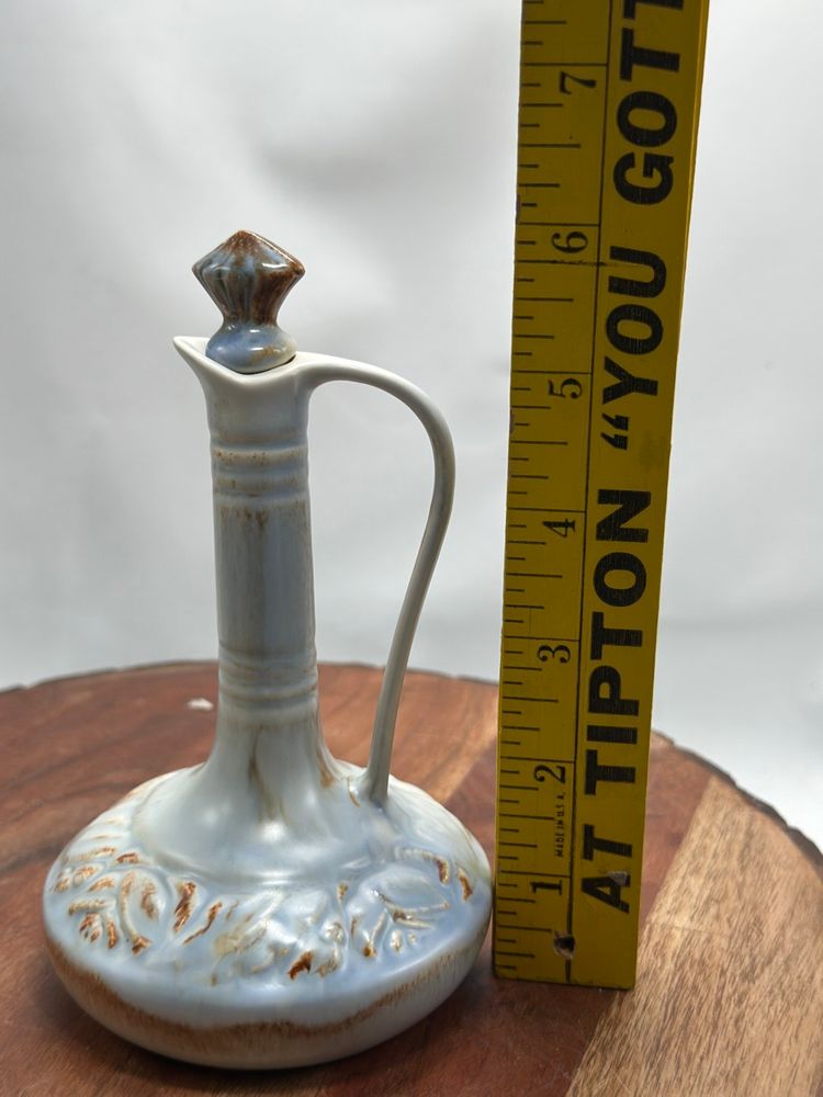Vintage MCM Haeger Pottery Lidded Small Ewer Ornate Pitcher Decor