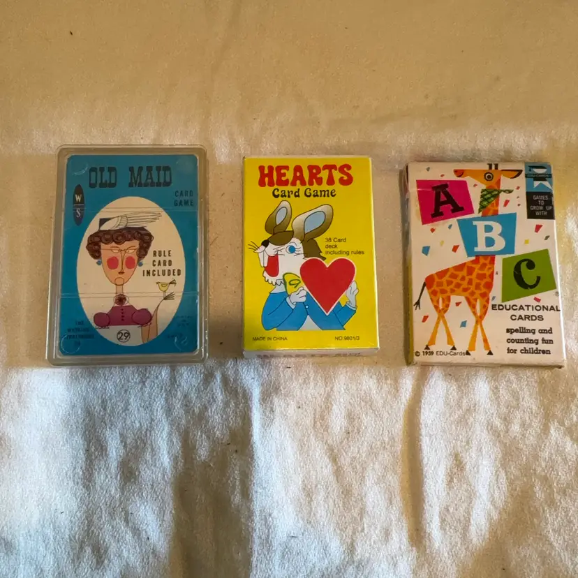 Vintage Card Games : Old Maids, Hearts & ABC