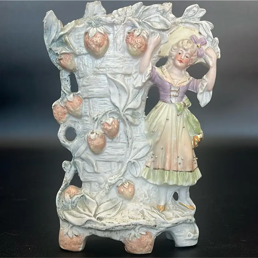 Antique Bisque Porcelain Spill Vase