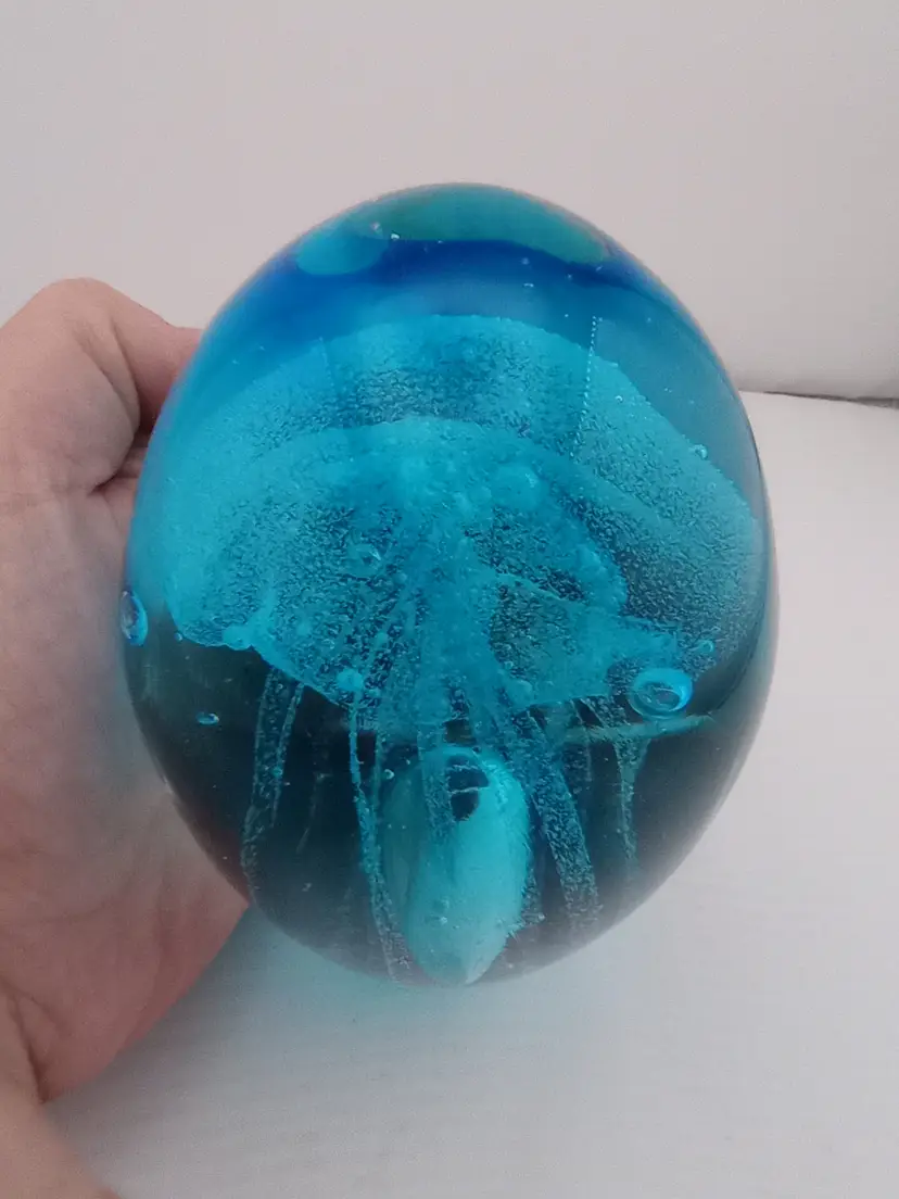 Glowing jellyfish paperweight