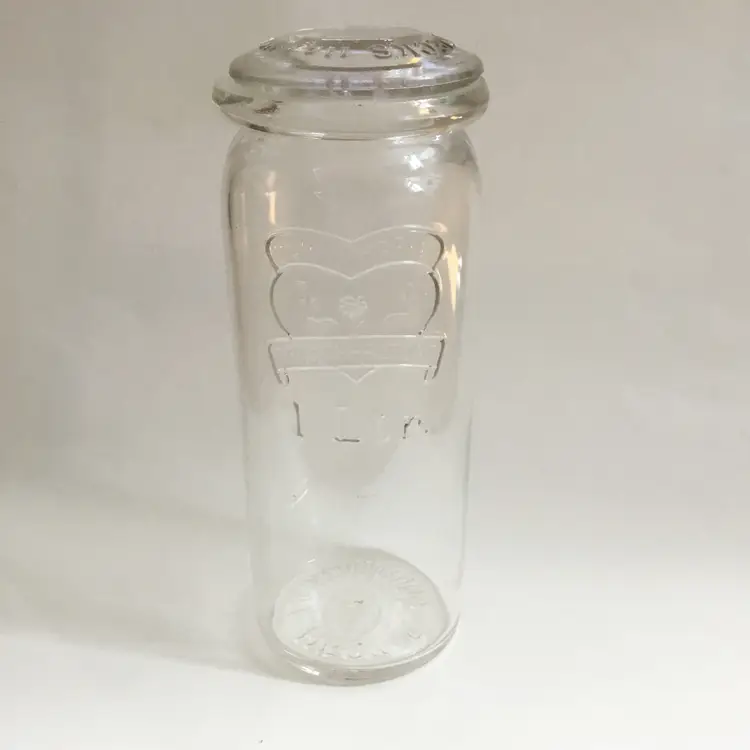 Vintage Schutzmarke J.W. Frischhaltung Weck's 1 Liter Glass Fruit Jar 11A Lid