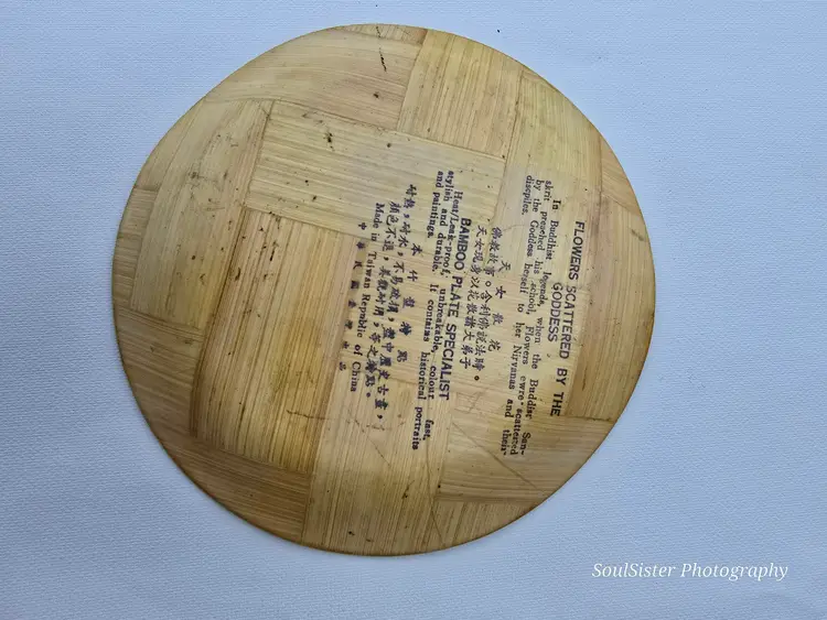 Vintage Oriental Bamboo Plate Made In Taiwan Republic Of China