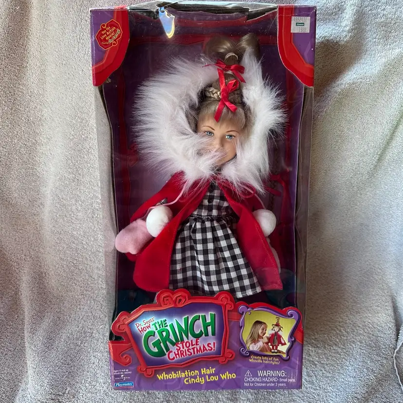 NIB VTG 2000 Playmates Dr Seuss The Grinch Whobilation Hair Cindy Lou Who Doll