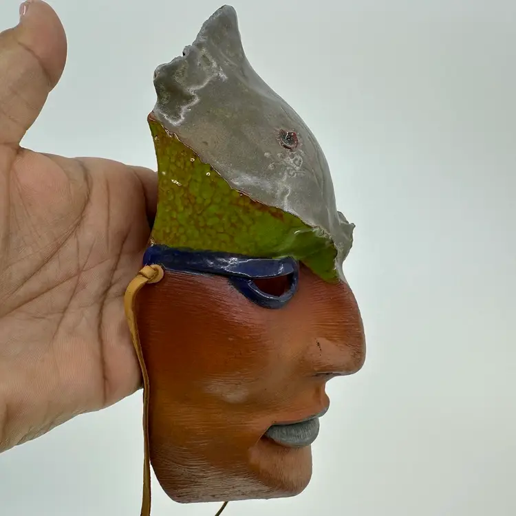 Redware Pottery Wall Mask 6.5”