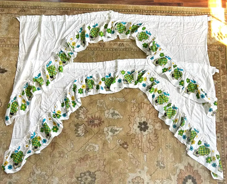 1970s Curtain set 10 Pieces - Kitchen Cafe