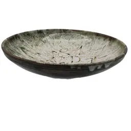 Vintage Studio Art Pottery Bowl Hand Thrown Drip Glaze Earth Tone MCM Stoneware