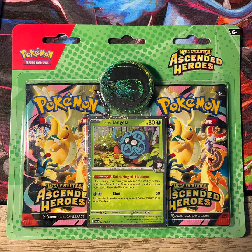 Pokémon TCG: Mega Evolution—Ascended Heroes 2-Pack Blister (Erika's Tangela version).