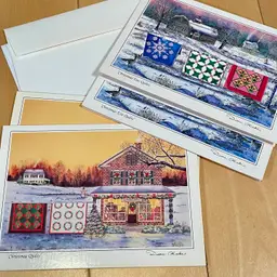 Quilt Artwork Greeting Cards by Diane Phalen Set of 4 Christmas & Christmas Eve Theme