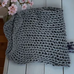 Bearaby Napper Weighted Knit Grey Blanket (66"X55") Mint Condition