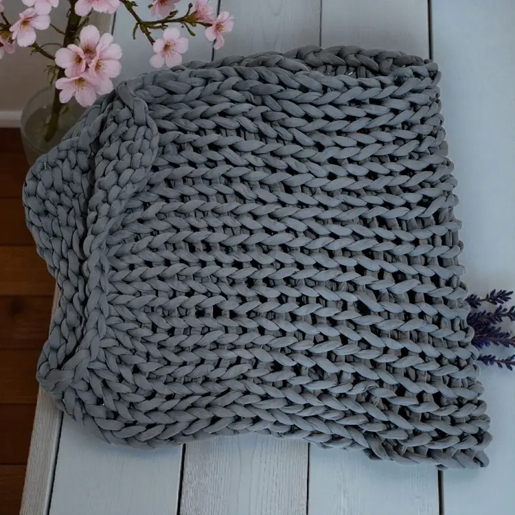 Bearaby Napper Weighted Knit Grey Blanket (66"X55") Mint Condition