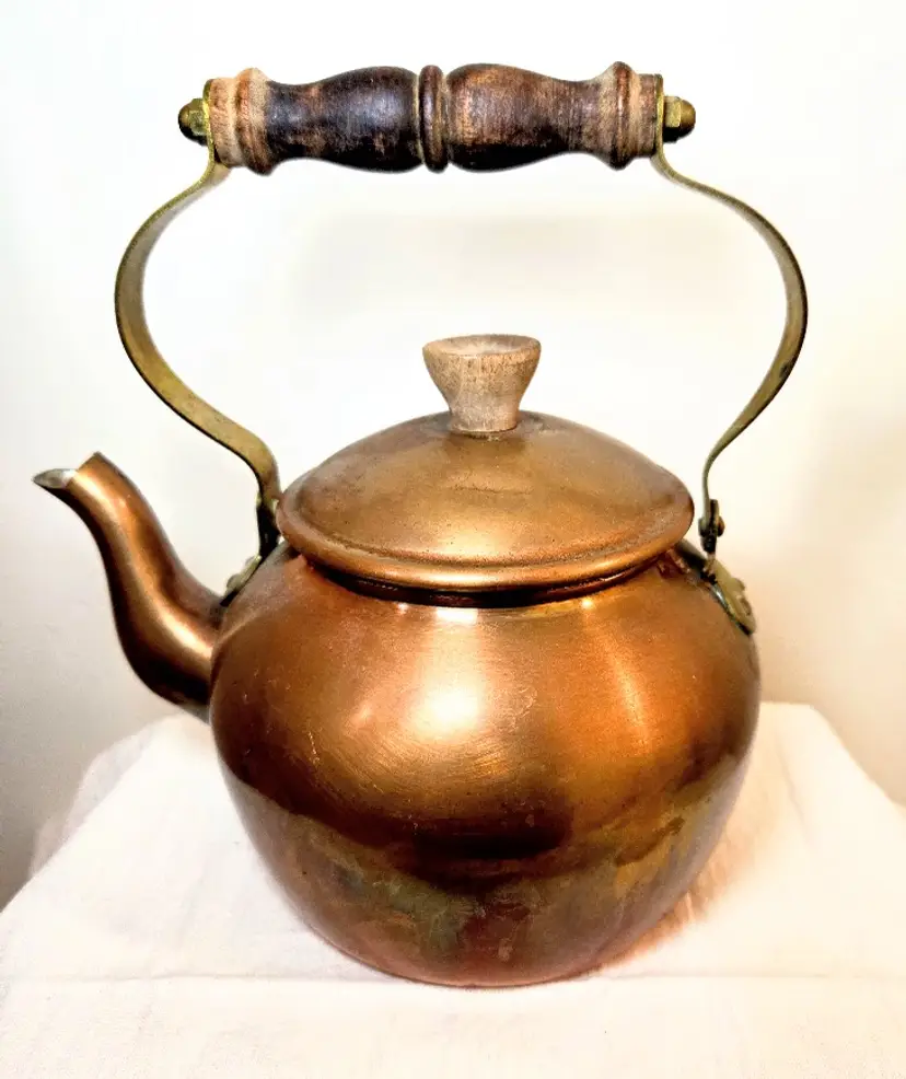 Tea for Two with Vintage Tagus Style 55 Copper Teapot Made in Italy