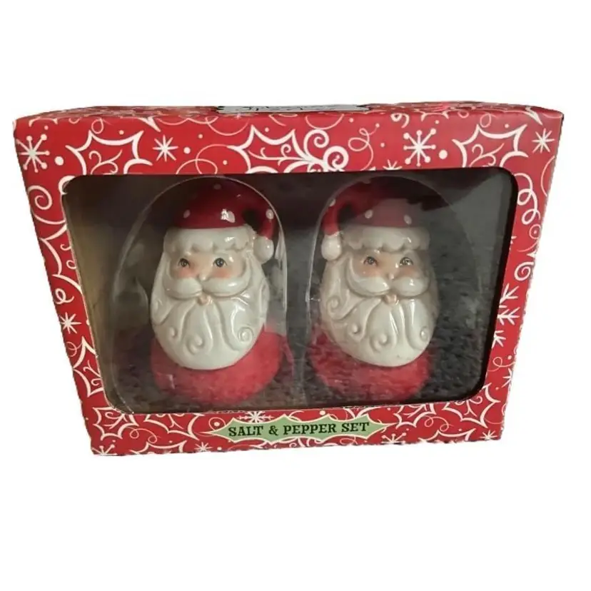 *NIB* Santa Salt & Pepper Shakers by Johanna Parker Ceramic Set of 2