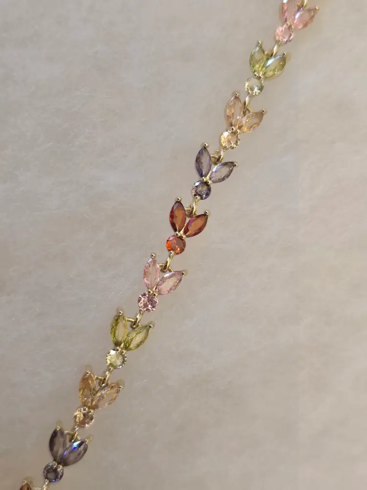 6.5" to 7.5" Adjustable MultiColor CZ Bracelet 14k Gold Filled