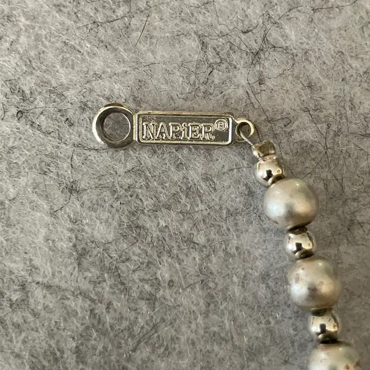 Napier Vintage Silver Tone Beaded Bracelet