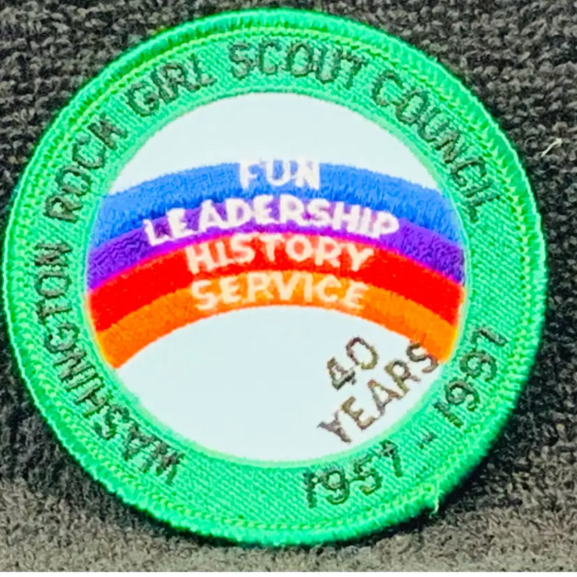 Vintage Scouting Fun Patch: Washington Rock Girl Scout Council 1957-1997 40th Anniversary 
