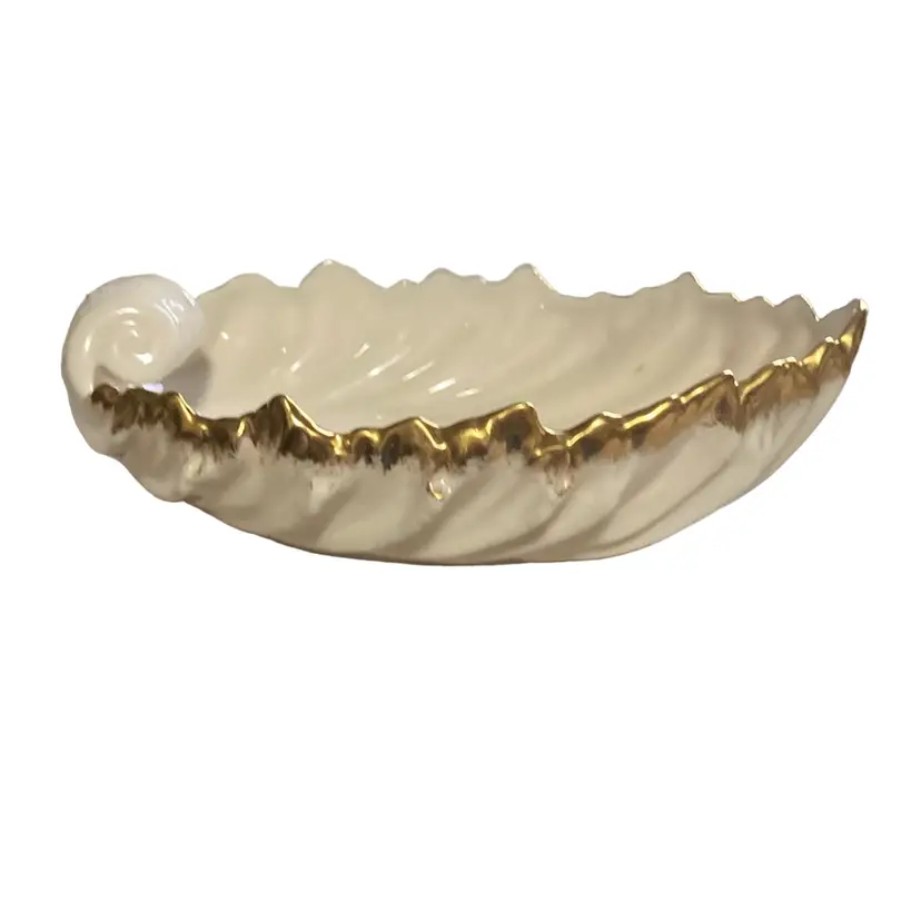 Lenox USA nautilus Shell Dish With Gold Trim