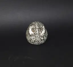 Vintage Pigeon Forge Pottery Dark Brown Speckled Owl 2.5" Tall