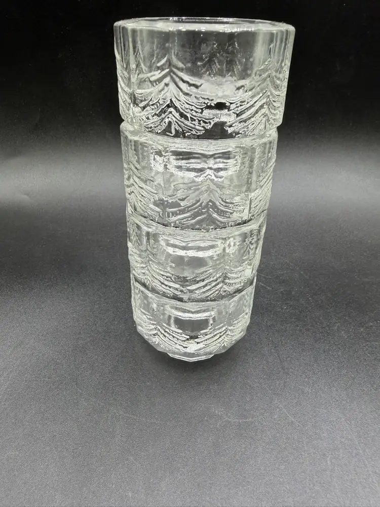 Set Of 4 Iittala Finland Kuusi Glass Pine Tree Votive/Tealight Candle Holders