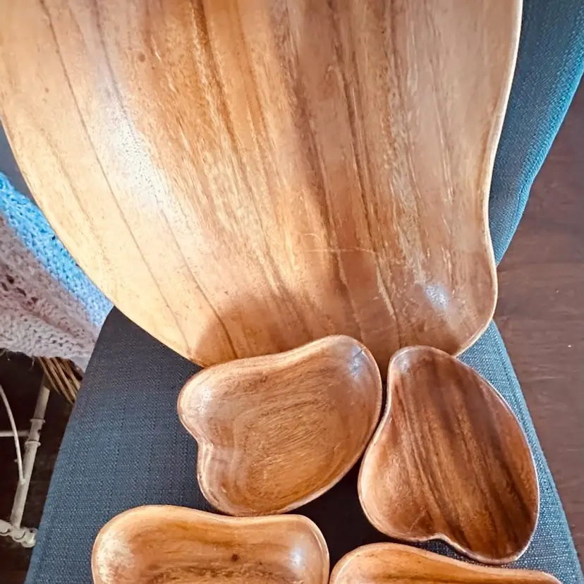 50. MCM Hand-Carved Salad Bowl Set shaped as pears