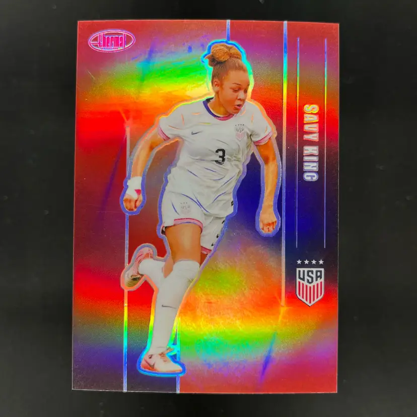 Savy King 2025 Parkside Thermal USWNT Red Parallel Soccer Card