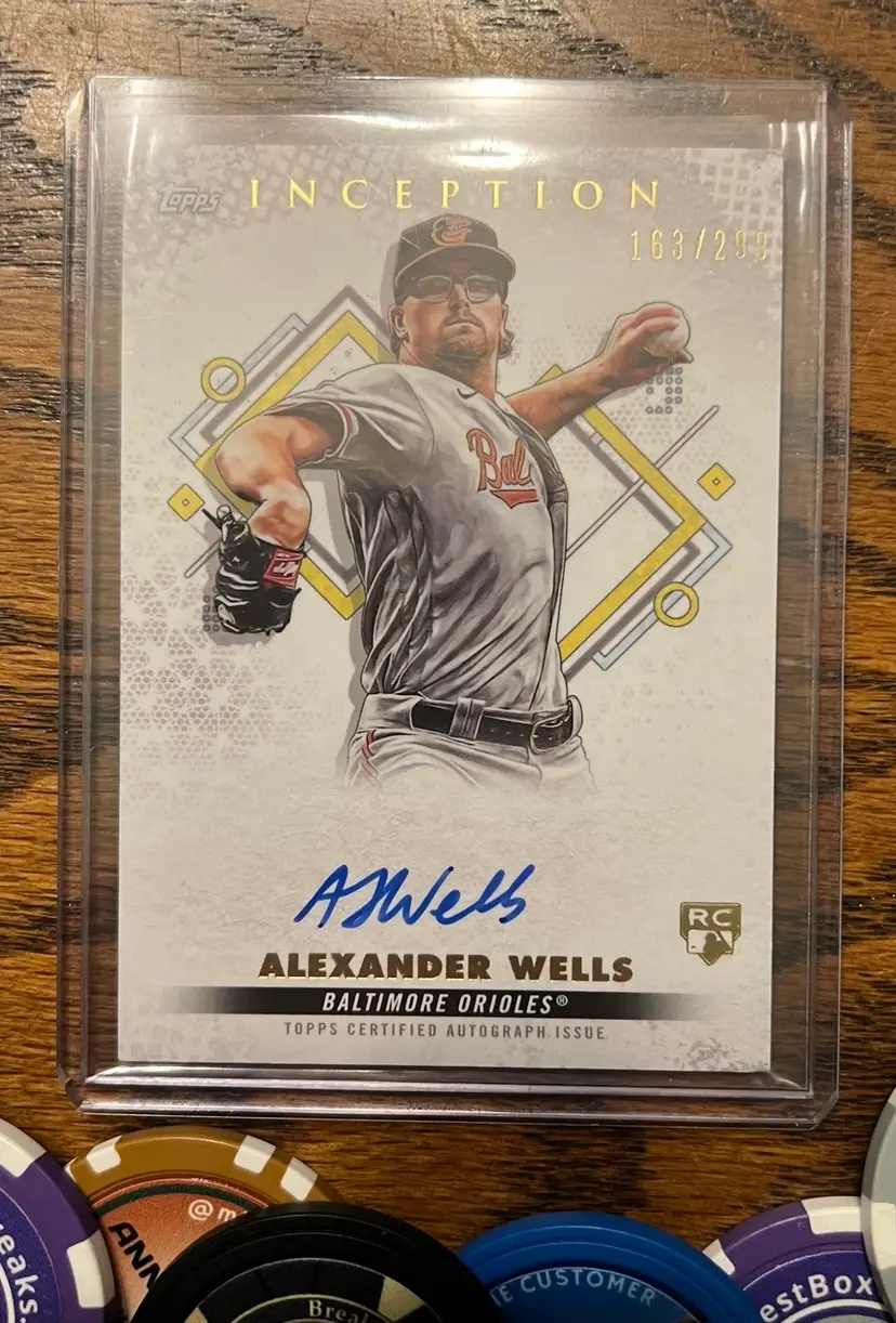 2022 Topps Inception Alexander Wells Rookie & Emerging Stars Auto RC #163/299 - Baltimore Orioles 