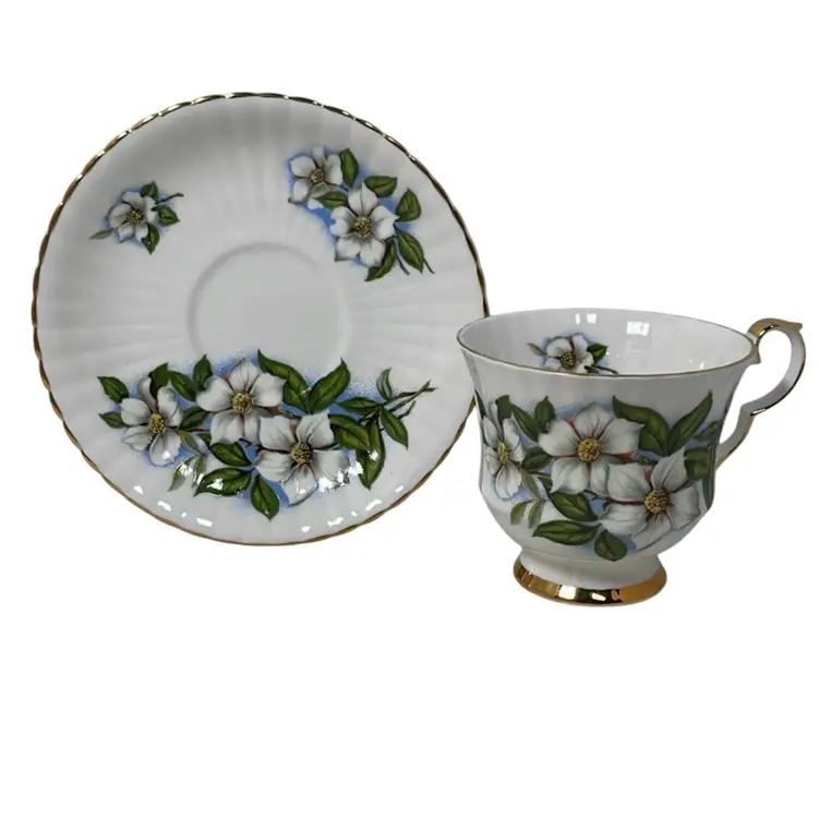 Dogwood Floral Bone China Teacup & Saucer