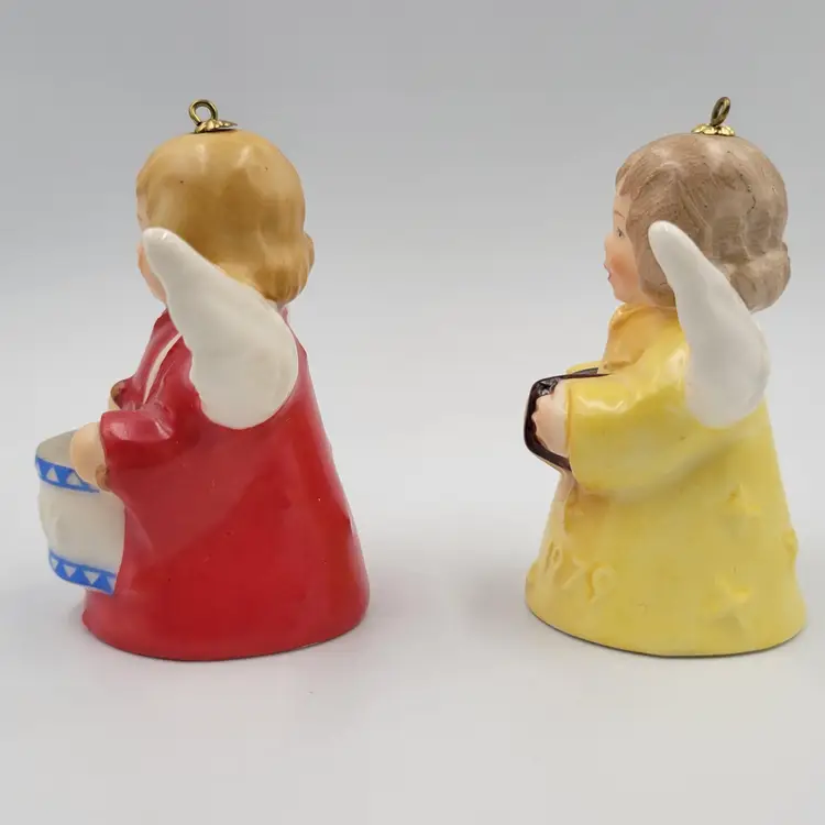 Set Of 2 Vintage Goebel Hummel Angel Bell Figurines 1979 & 1984