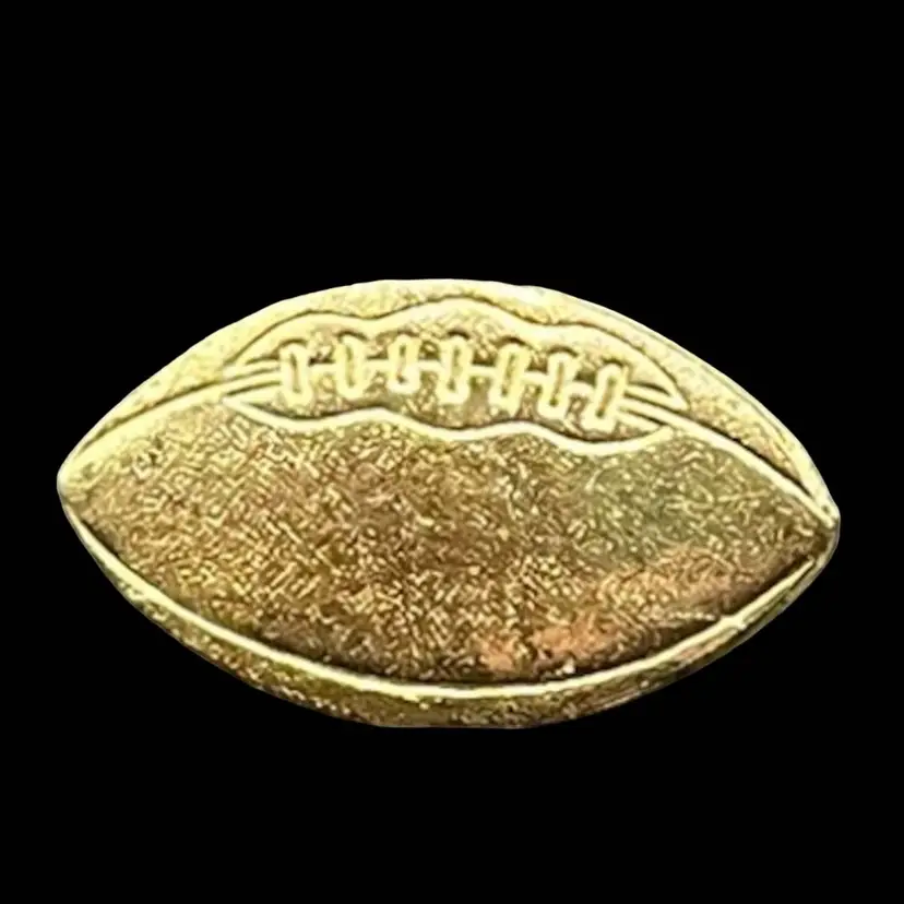 Vintage Football Letterman Letter Jacket Sports Pin Gold Tone 