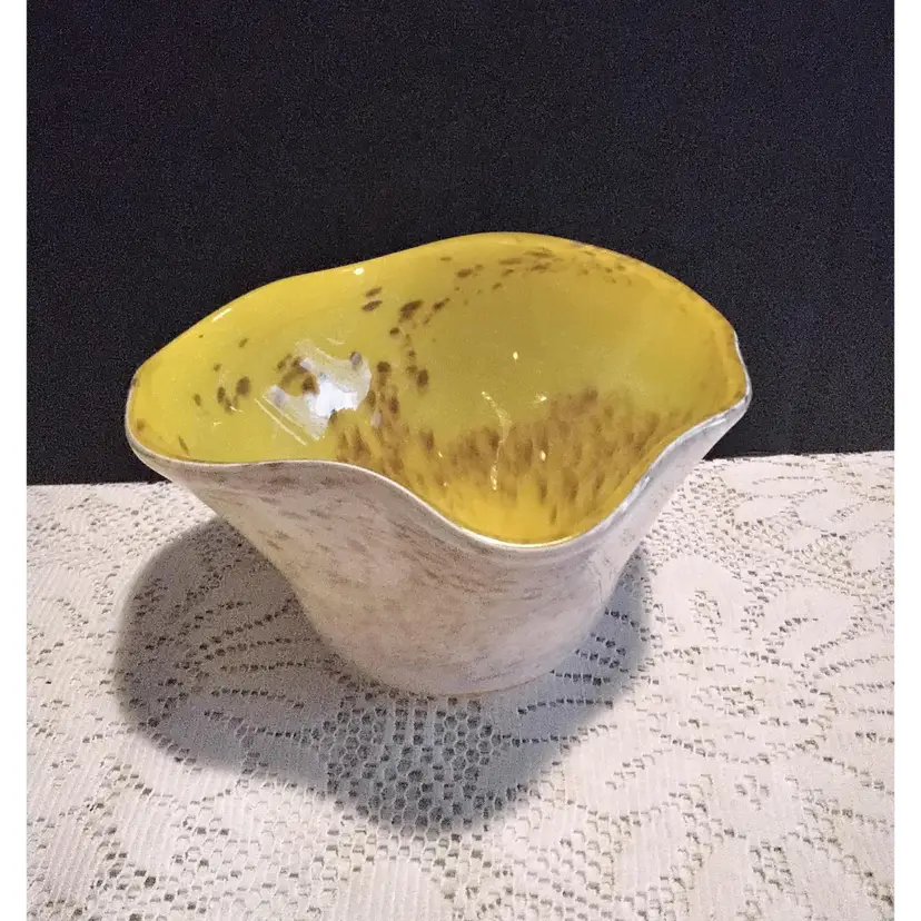 Hand Blown Art Glass Speckled Bowl
