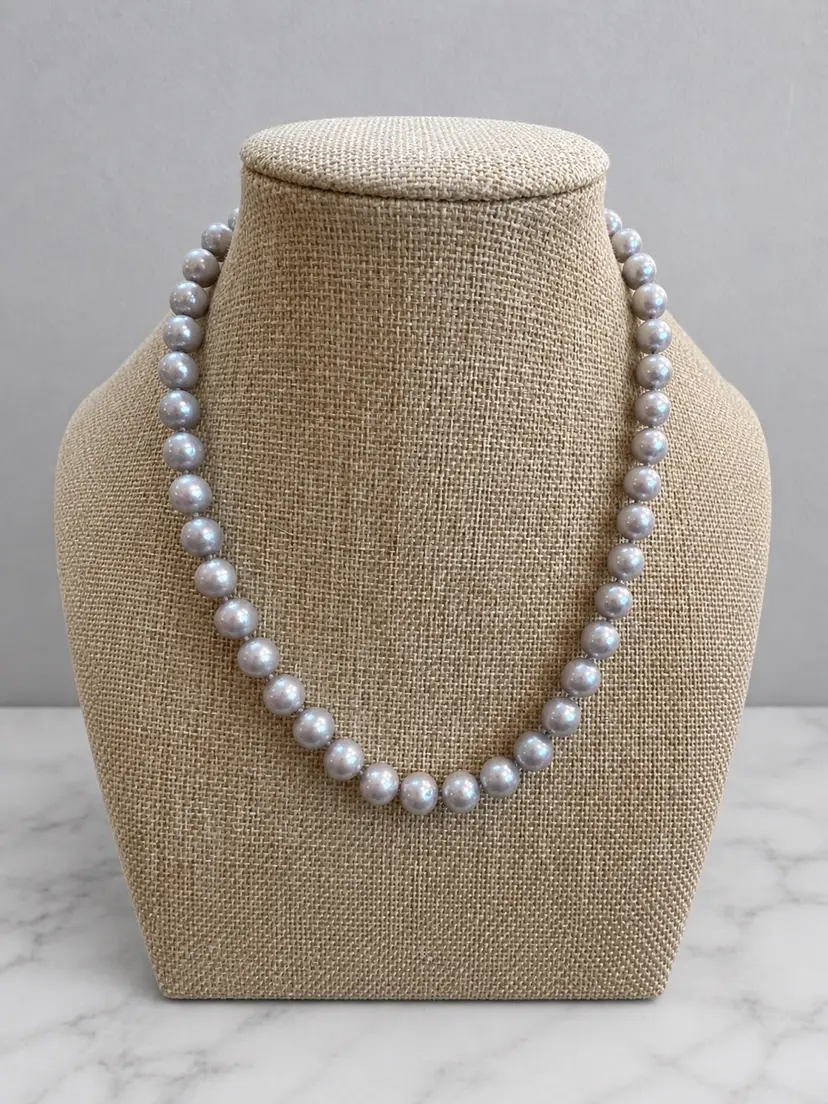 18” Gray Freshwater Cultured Pearl Necklace Sterling Clasp