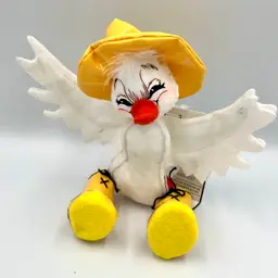 Annalee Doll Ready For Rain 2013 White Duck Squinting Eyes Yellow Hat Boots 7"