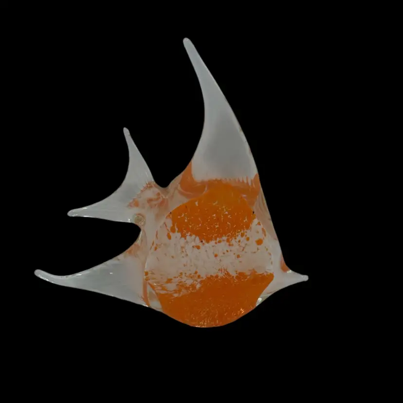 Orange Blown Glass Tropical Fish
