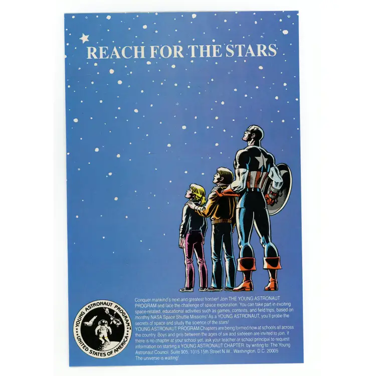 Print Ads United States Young Astronaut Program Advertisement Captain America - AD 12