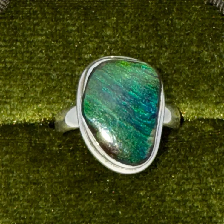 925 Ammolite Ring Size 6