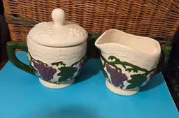 Vintage Arnel's Grapes & Vines Sugar and Creamer Set