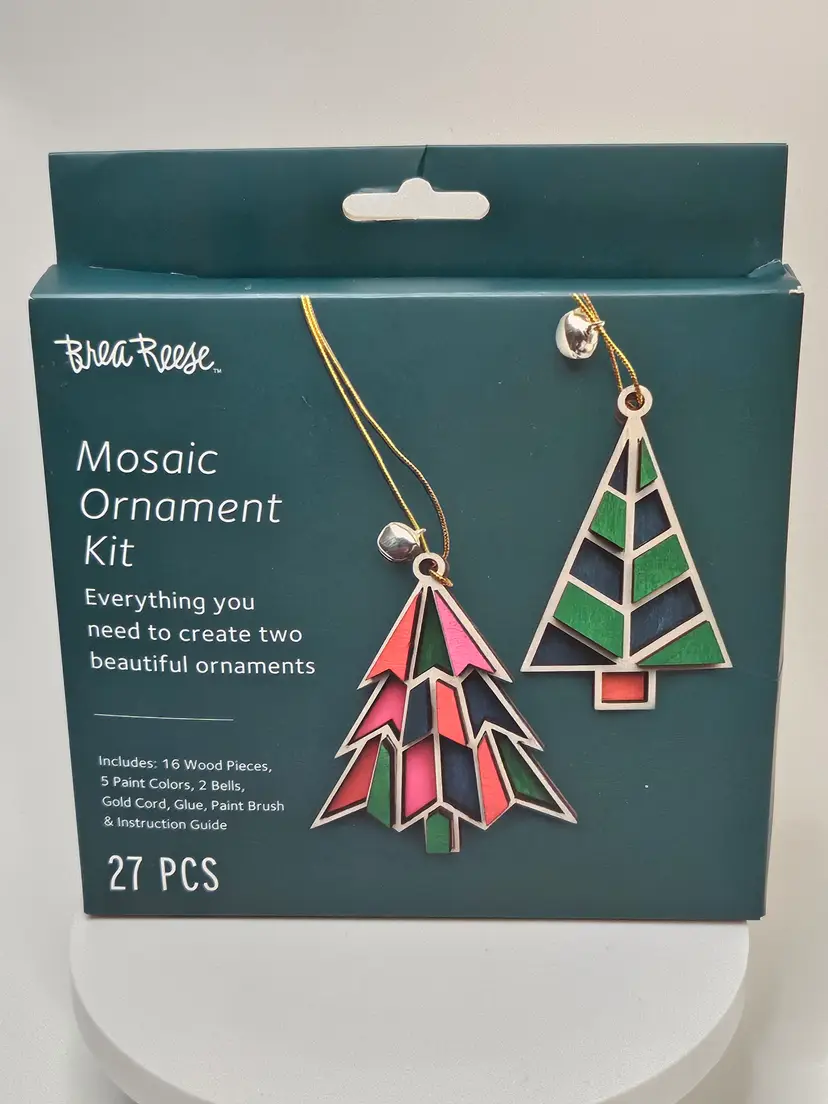 New Mosaic Christmas Tree Ornament Kit From Brea Reese Two In Box DIY Craft Fun