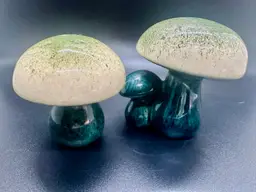 Vintage Roberge Pottery Mushroom Salt & Pepper Shakers
