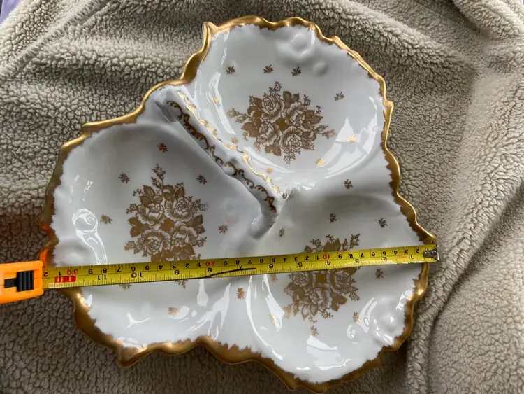 Limoges France Large Tri-Foil Platter Hand Painted