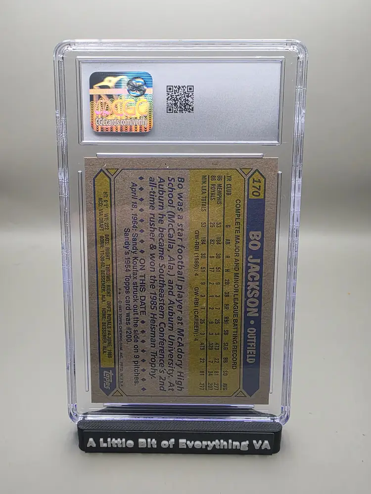 Bo Jackson #170 1987 Topps CGC 8