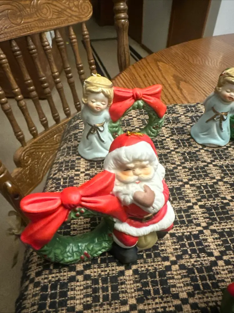 VTG! 1970’s Jasco Little Chimers Christmas Bell Napkin Rings Set Of 6 Bisque