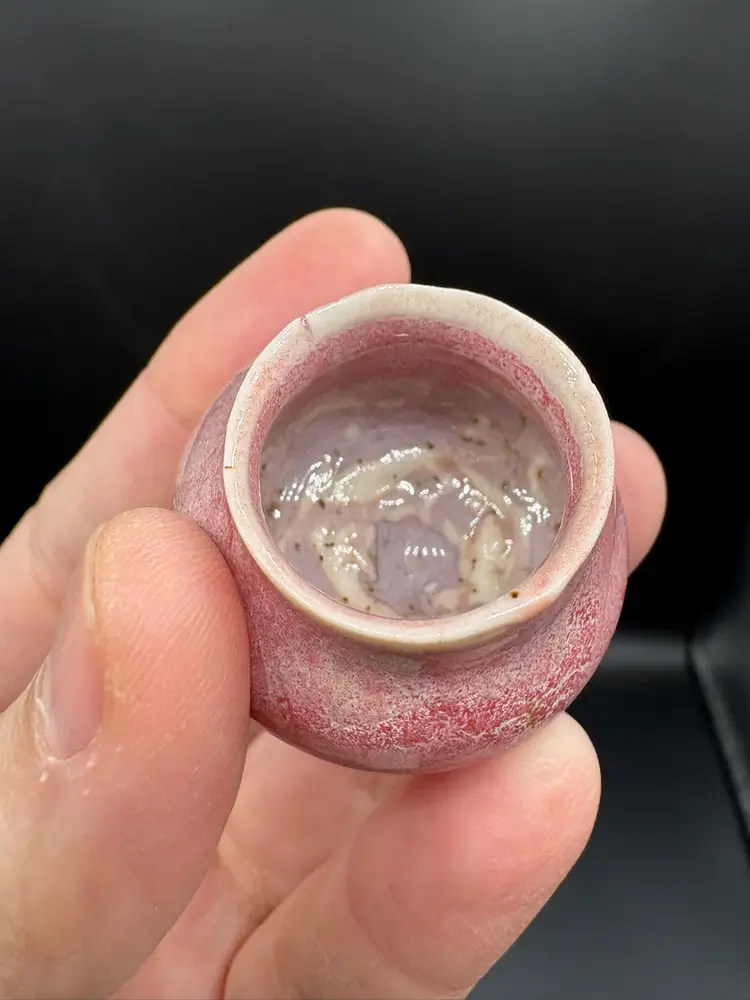 Made By Me - Pink Drip Glaze Mini Pot 1” Controlled Chaos Pottery