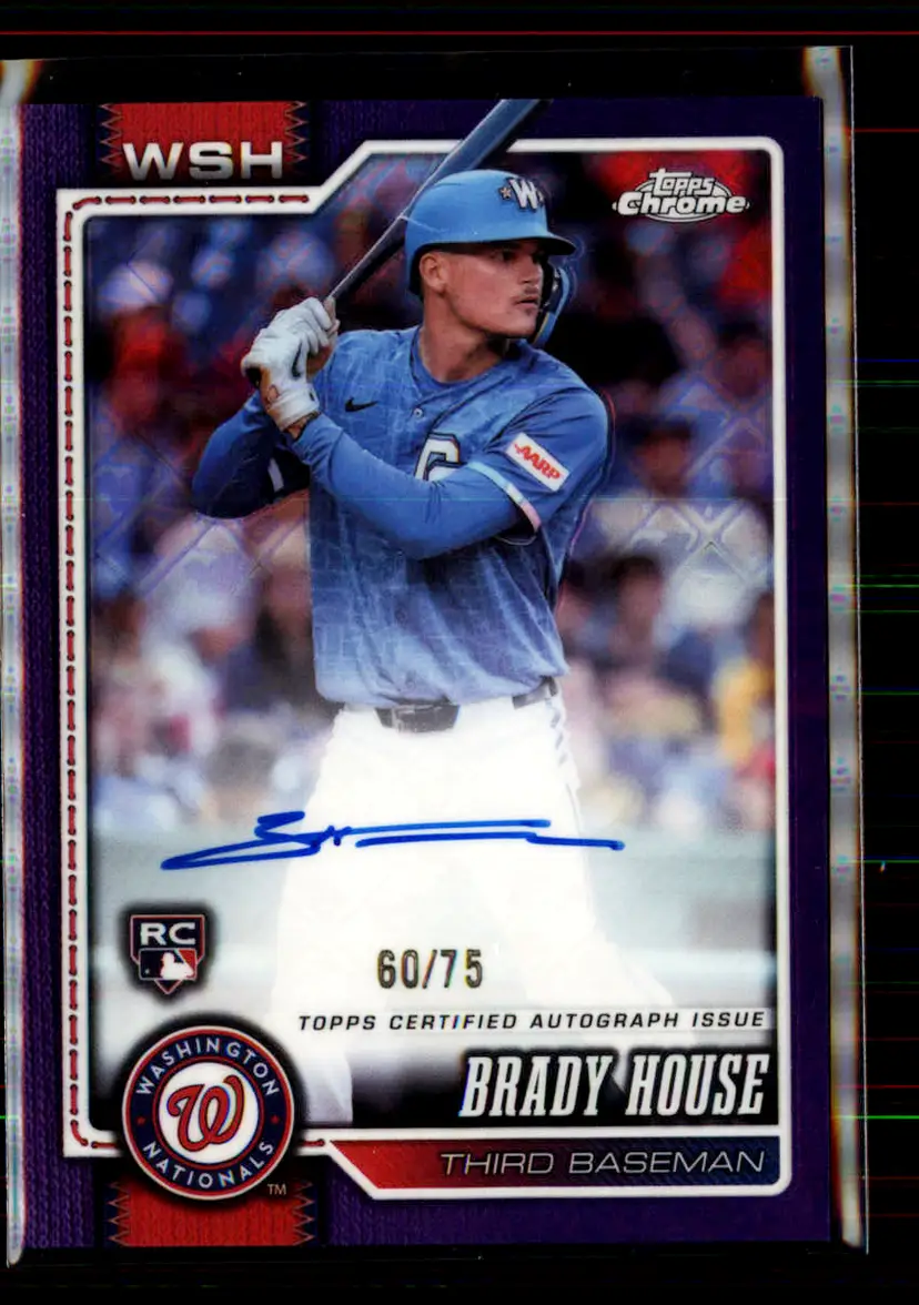 Brady House #/75 2026 Topps Chrome Logofractor Purple Refractor #RA-BHO - Washington Nationals - (150-362)