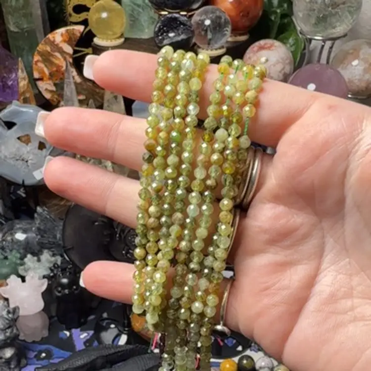 Green Garnet Faceted Bracelet 4mm