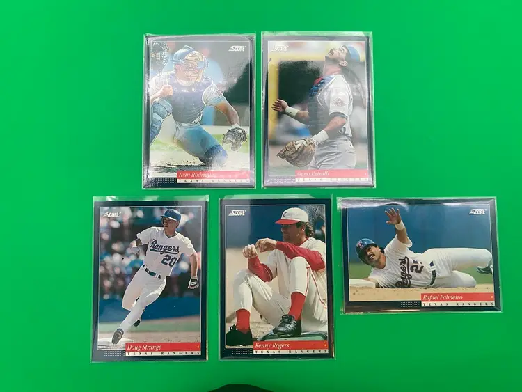 Score 1994 MLB Texas Rangers Lot of 5 Different Trading Cards